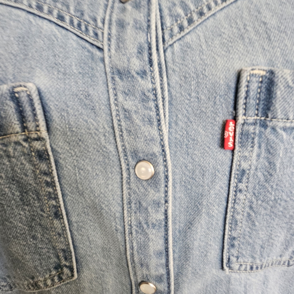 Levi's Light Blue Denim Shirt Dress - Picture 5 of 10
